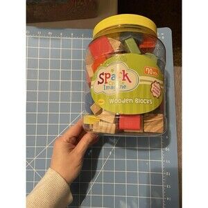 Spark Create Imagine. Wooden Blocks  Natural And Color Blocks Missing 4 Blocks